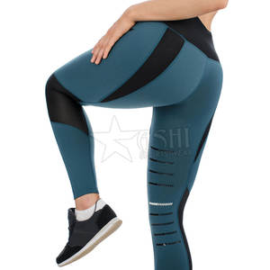 Culottes de sport pour femmes de haute qualité taille haute Leggings de yoga minces et pantalons d'équitation avec Patchwork pour l'entraînement physique - Product Image 4
