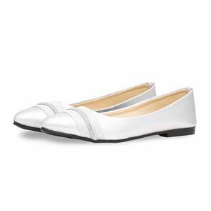 Women's <b>Silver</b> Stilettos Pumps WN0999 Glitter Patent Upper Material Genuine Leather Slip-On 3cm-5cm Thin Office <b>Bridal</b> <b>Shoes</b> - Product Image 3