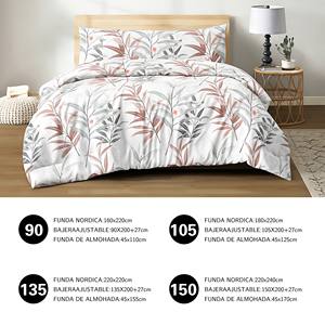 Ensemble de housse de couette moderne à fleurs en coton 100% 3 pièces avec housse de couette, drap-housse et taie d'oreiller - Product Image 4