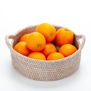 Cesta pequeña de mimbre natural para regalos, organizadora decorativa, cestas poco profundas tejidas a mano con asas - Product Image 3