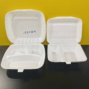 In stock Sustainable Eco Friendly Products Three Compartments <b>Disposable</b> PS Foam <b>Food</b> <b>Container</b> with Lids Factory Cheap Price - Product Image 3