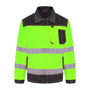 Vêtement de travail réfléchissant pour travaux routiers en hiver, veste de sécurité à capuche en polaire chaude avec fermeture éclair - Product Image 3