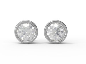 Boucles d'oreilles Moissanite à coupe ronde de style unique en argent 925 Look solitaire de qualité supérieure Idéal pour les occasions formelles minimales - Product Image 2