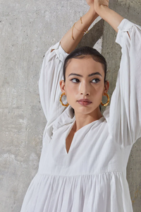 Blanco Ecológico Floral Bohemio Casual Verano 100% Algodón Sin Mangas Maxi Vestido - Product Image 4