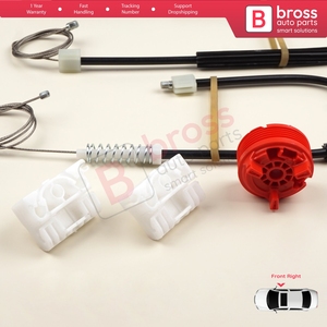 BWR584 Juego de reparación de regulador de ventanilla eléctrica delantera derecha para Clio MK3 BR CR KR SR 2005-2014 5 puertas 8200291147 Bross Auto Parts - Product Image 4