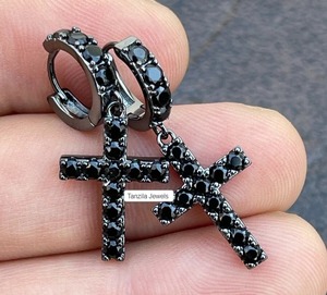 925 Sterling Silver Women's <b>Black</b> Oxidized Simulated Diamond Drop Dangle <b>Cross</b> <b>Earrings</b> Making for Women Fashion Jewelry - Product Image 1