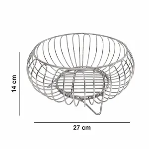 Elegantes cestas de almacenamiento de acero inoxidable para cocina Disponibilidad de exportación sin costuras Selección popular para frutas y verduras Paquete de 2 - Product Image 3