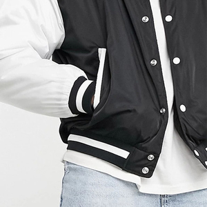 Vestes universitaires noires de luxe personnalisées Veste pour hommes Veste universitaire Letterman à manches en cuir pour hommes - Product Image 5