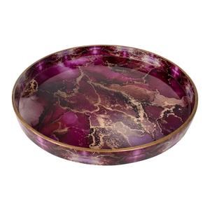 Bandeja de servicio de madera de mango indio hecha a mano al por mayor bandeja de cocina impresa de esmalte decorativo de tamaño personalizado para almacenamiento de alimentos de uso doméstico - Product Image 1