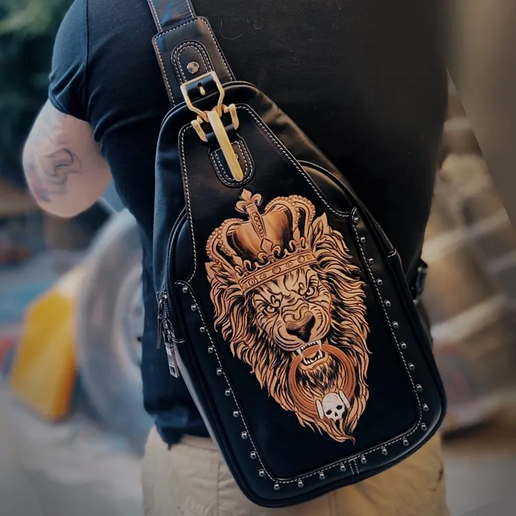 Fashion high quality luxury bags designer famous crossbody custom logo men chest bag flower animal chest bag
