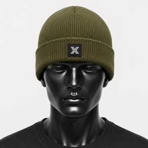 Gorro de Punto Acanalado Vintage Premium Unisex con Puño y Bordado, Ideal para Viajes, Tejido Común - Product Image 1