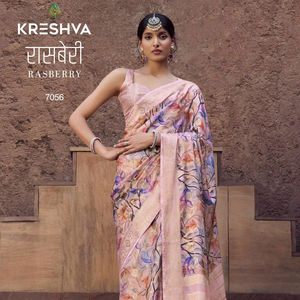 Hermoso rico Jacquard borde seda Saree diseño exclusivo Pallu moderno sin arrugas Reversible indio pakistaní invierno/verano - Product Image 1