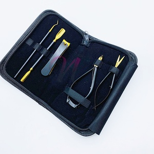 Luxueux outil d'art des ongles noir et or en acier inoxydable solide de qualité chirurgicale pour la boîte de soins du nourrisson emballé prix de gros - Product Image 6