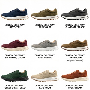 Scarpe Casual Mychonly Verde Oliva Leggere e Traspiranti in Pelle Scamosciata e Rete, <span class=keywords><strong>Sneakers</strong></span> Sportive alla Moda per <span class=keywords><strong>Uomo</strong></span> - Product Image 2