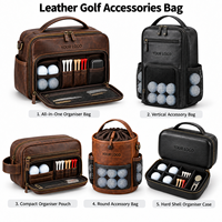 Sac de rangement personnalisé pour accessoires de golf, pochette pour balles de golf, étui pour tees en cuir