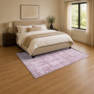 Alfombra de Chenilla Lavable a Máquina con Estampado Digital Oriental Tradicional Rosa Ciruela LXDP-0144 de RUGS DEPOT, Antideslizante - Product Image 3
