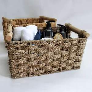 Cesta de jacinto de agua ecológica hecha a mano Natural duradero almacenamiento ligero contenedor decorativo de Vietnam - Product Image 5