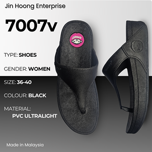 @migo Sandalias Flip-Flop para Mujer 7007v Negras Cómodas Ligeras con Suela Gruesa Antideslizante Resistentes al Agua Tacón de 4cm Hechas en Malasia - Product Image 1