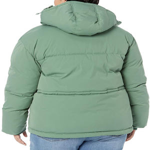 เสื้อแจ็คเก็ตพัฟเฟอร์มีฮู้ดสำหรับผู้หญิง แบบควิลท์บุใยฉนวนกันหนาว เสื้อโค้ทฤดูหนาวบุหนา อุ่นสบาย ทันสมัย สีเขียวเซจ พร้อมกระดุมแป๊ก - Product Image 5