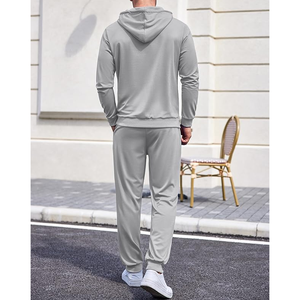 Survêtement athlétique à capuche deux pièces de sport décontracté pour hommes, jogging à manches longues, survêtement d'été, grande taille et caractéristique de maternité - Product Image 3