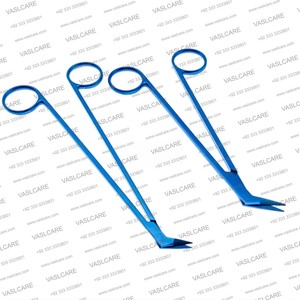 Tijera vascular en ángulo 45 de titanio de primera calidad con punta roma para microcirugía Ligero certificado CE/ISO POR Vaslcare - Product Image 6