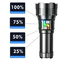 Lampe torche rechargeable de type C. Lampe torche LED puissante à haut lumen, étanche, tactique