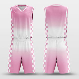 Tenues de basketball personnalisées, ensemble maillot et short rose, sublimation, club de ligue, vêtements de sport d'équipe, vente en gros, OEM, kits à séchage rapide - Product Image 4