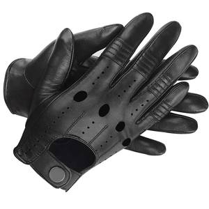 Wolson Industry Gant de conduite automobile de qualité supérieure en cuir véritable Gants en cuir demi-doigt à la mode pour produit unisexe - Product Image 6