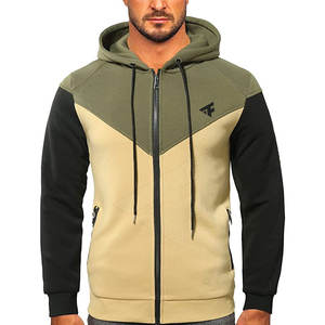 Meilleur prix hommes sweats à capuche zippés 100% coton teint uni motif solide bonne qualité pour la saison d'hiver - Product Image 1