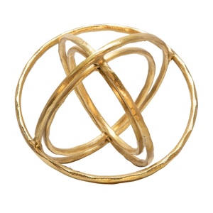 Decorative Tabletop Sculpture Metal Brass Wire <b>Sphere</b> Shape Decorative Showpiece <b>Ball</b> - Product Image 2