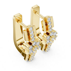 4K White <b>Gold</b> Round Cut Lab-Grown Diamond Drop <b>Earrings</b> for Women Luxury Certified Bridal Anniversary Gift Elegant Fine - Product Image 3