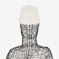Sombrero Kepi de cuero de Napa contemporáneo Carlo Forti, tocado de guerra italiano de lujo, estilo glamoroso, versión más ligera, Unisex para hombres y mujeres