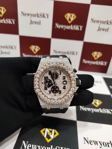 Nouveau Design Hiphop Bling Glacé VVS Clarté Moissanite Diamant Clouté Hommes en Acier Inoxydable Montre de Luxe Cadran en Verre Mécanique - Product Image 2