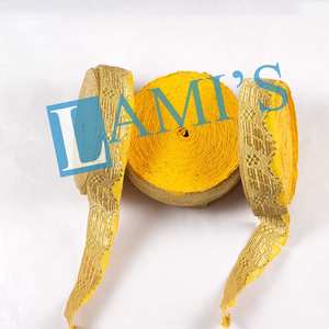 Tela de color metálico con patrón de hoja de roble Mylar francés OEM hecha a mano trenza de encaje dorado personalizada al por mayor con diseño a cuadros - Product Image 5