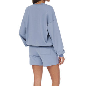 83% Cotton 17% Polyester Personalized Ladies Jogger Set Embossed Tracksuits For <b>Women</b> Custom Embroidered Sweatshirt Set - Product Image 2