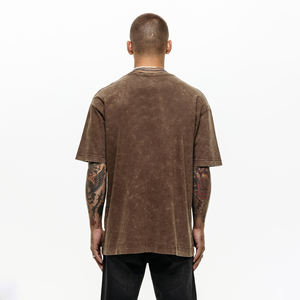 BLEACH 100% algodón 250GSM peso pesado Oversize Hip Hop Streetwear lavado Vintage camisetas logotipo impreso personalizado camiseta en blanco - Product Image 2