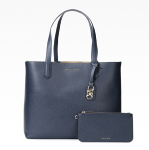 Sac fourre-tout en toile bicolore avec poche avant et ensemble de pochettes assorties. Disponible aux prix de gros. - Product Image 3