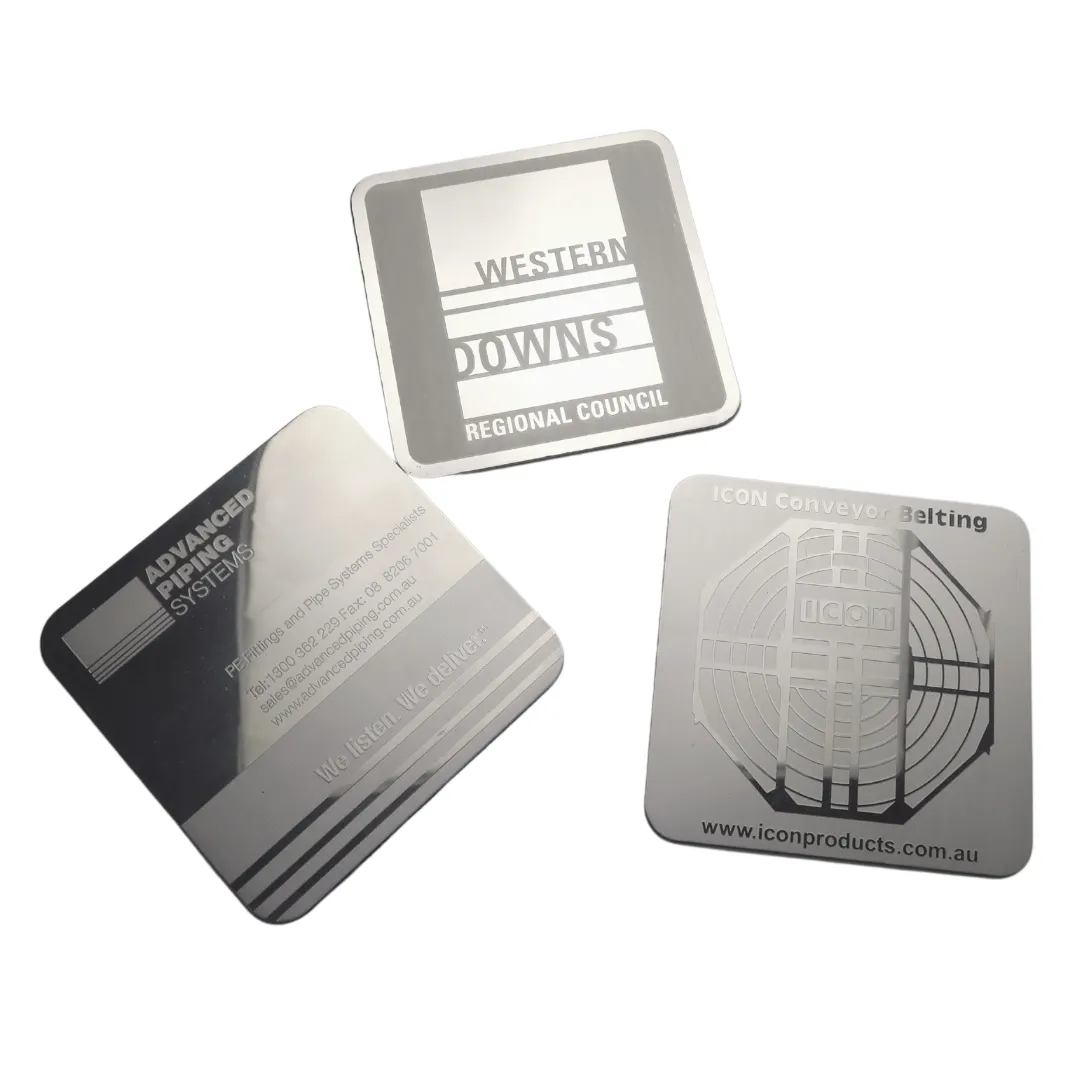 Business Gift Custom Laser Engraving Logo Metal Coaster For Drink