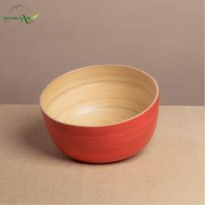Bold Color Customized Classic Spun <b>Bamboo</b> <b>Bowl</b> Handcrafted Eco-Friendly Lightweight Non-Toxic for Modern Home Decor - Product Image 1