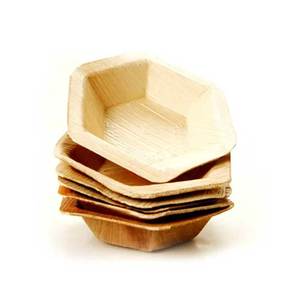 Bols compostables en forme d'hexagone en feuille de palmier pour une salle à manger et une présentation alimentaires respectueuses de l'environnement - Product Image 1