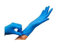 Gants jetables en latex naturel Bergamot 300 mm, haute protection, certifiés CE pour les soins de santé, fabriqués en Malaisie, bleus, tailles XS-XL