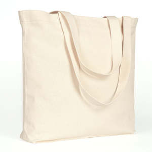 Natural Cotton 18x16x4 Large Canvas Tote <b>Bag</b> Durable Features Heat Transfer Printing Letter Braided Handles <b>Medium</b>-for Foods - Product Image 3