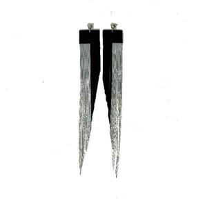 <b>Long</b> leather fringe <b>earrings</b> - WHILE STOCK LEAST - Product Image 2