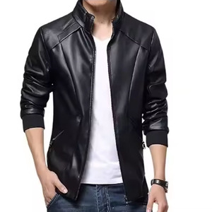 Chaqueta de motorista clásica para hombre, chaqueta hecha de cuero auténtico con cuello levantado, talla ajustada, ropa de motocicleta, prendas de vestir de tarifa razonable para hombre - Product Image 5