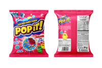 Bonbons gélifiés fruités acidulés et sucrés Brown Crunchy Jelly Bean, en forme de cube Popit, avec poudre de lait, 25g, emballage VN