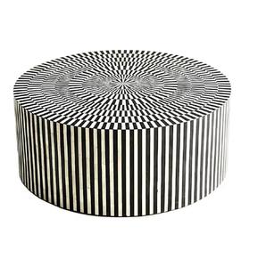 Table basse fabriquée à la main en incrustation d'os avec des accents d'agate naturelle - Product Image 6