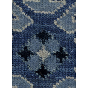 Alfombra de Lana Anudada a Mano de Gran Tamaño, Color Azul Savana, con Patrón Geométrico, para Sala de Estar Juvenil, Pasillo Rectangular, Modelo-LCA-2353 - Product Image 3