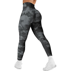 Leggings de sport pour femme, tricotés, taille haute élastique, imprimé camouflage léopard, longueur intégrale, pour gym, yoga et fitness – Grande Vente - Product Image 1