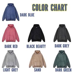 Warm up 450 GSM material de algodón pesado pullover vintage ácido lavado Sudadera con capucha estilo callejero parches personalizados con logotipo de impresión Sudadera con capucha - Product Image 4