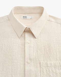 เสื้อเชิ้ตแขนสั้นผู้ชายผ้าฝ้ายพรีเมียม 100% ระบายอากาศได้ดี ลายเรียบ สไตล์ลำลอง ทรงปกติ กระดุมเดี่ยว สำหรับฤดูใบไม้ร่วง - Product Image 3